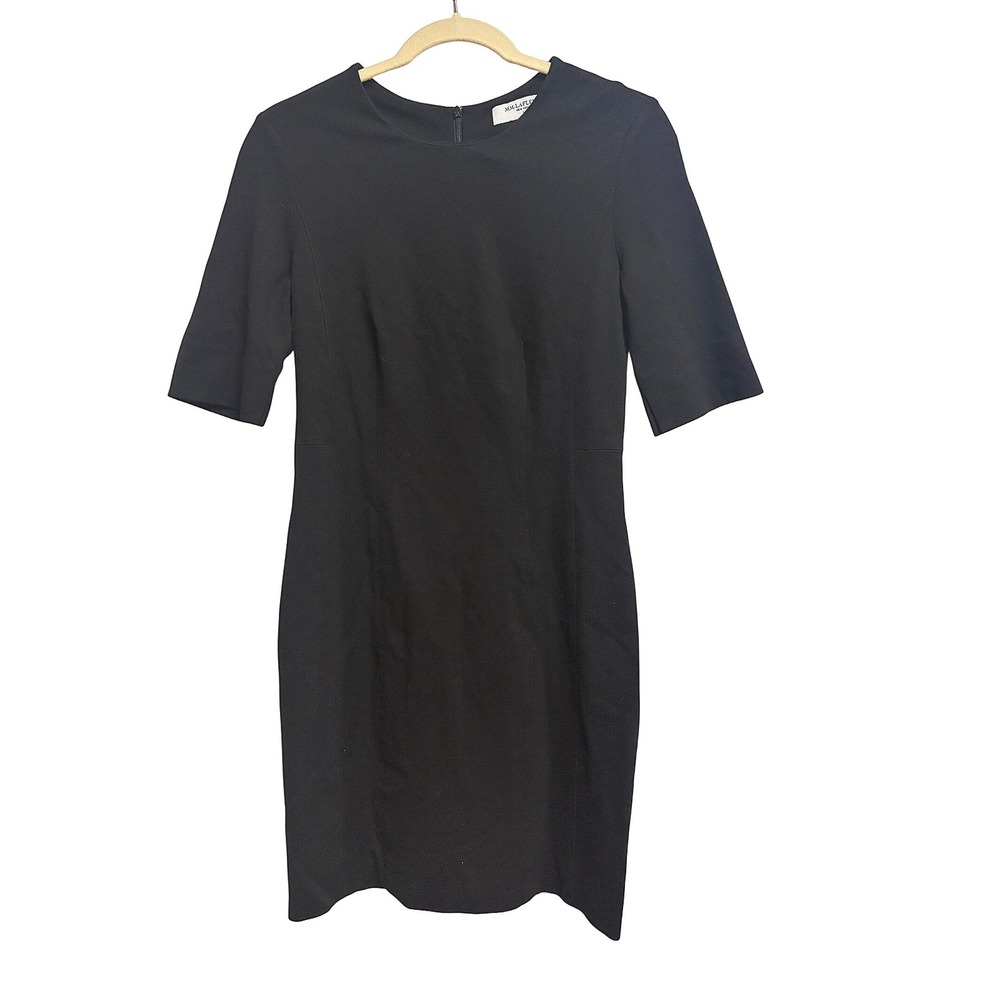 MM.LaFleur The Etsuko Professional Black Sheath Dress Short Sleeve 8